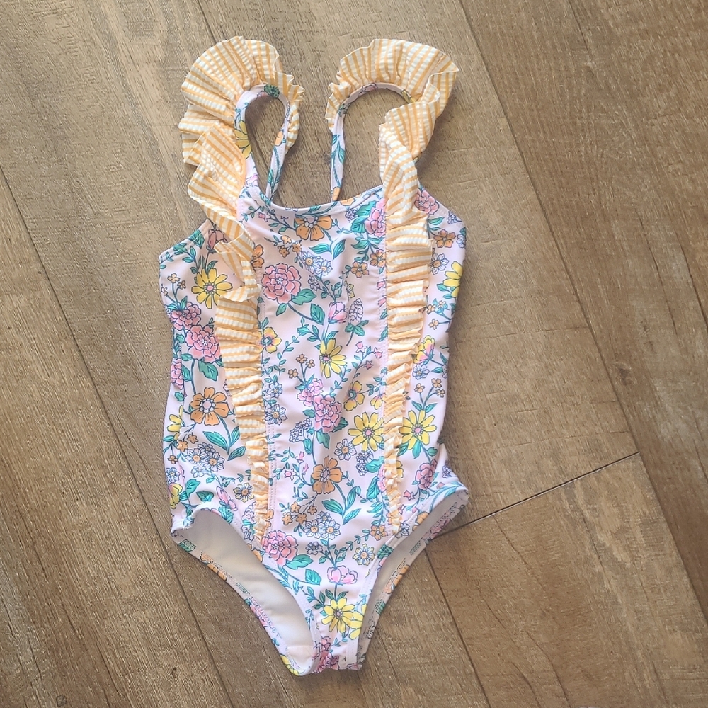 Floral Ruffle Kids Swimsuit